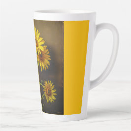 Caneca De Café Latte Caneca de Latte (Margaridas Amarelas)