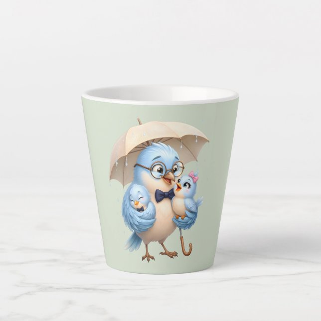 Caneca De Café Latte Caneca de Latte Pai Pássaro (Frente)