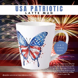 Caneca De Café Latte Caneca de Latte Patriótica dos EUA