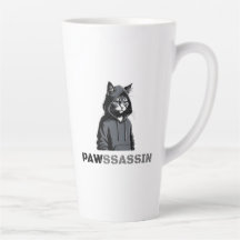 Caneca de Latte PAWSSASSIN – Energia de Gato Malva
