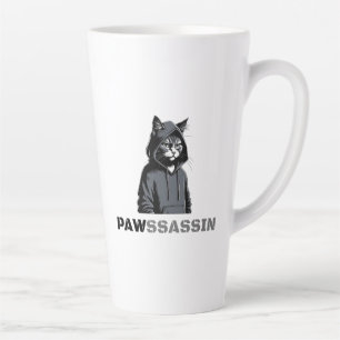 Caneca De Café Latte Caneca de Latte PAWSSASSIN – Energia de Gato Malva