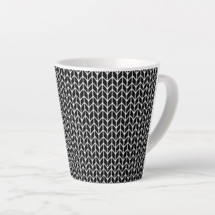 Caneca De Café Latte Caneca de latte PRETA DE TRICÔ