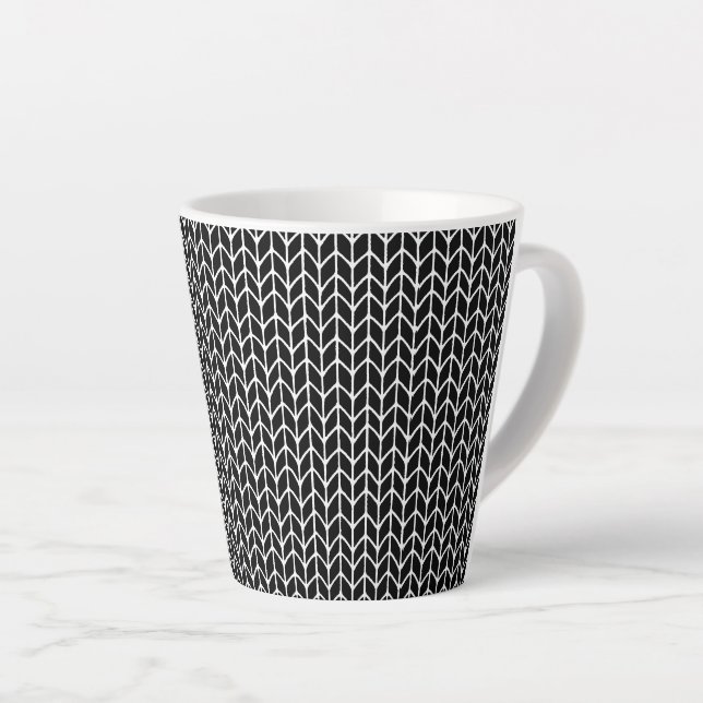 Caneca De Café Latte Caneca de latte PRETA DE TRICÔ (Ângulo direito)