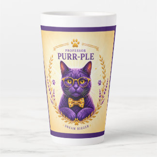 Caneca De Café Latte Caneca de Latte Professor Purr-Ple™ – Sonhe Maior