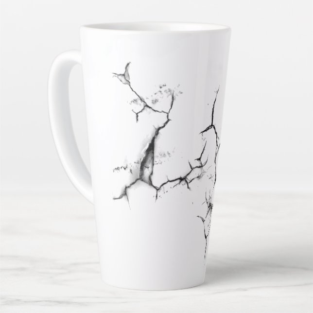 Caneca De Café Latte Caneca de Latte Rachada (Ângulo esquerdo)