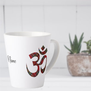 Caneca De Café Latte Caneca de Latte Royal Stewart Tartan Om Symbol, 12