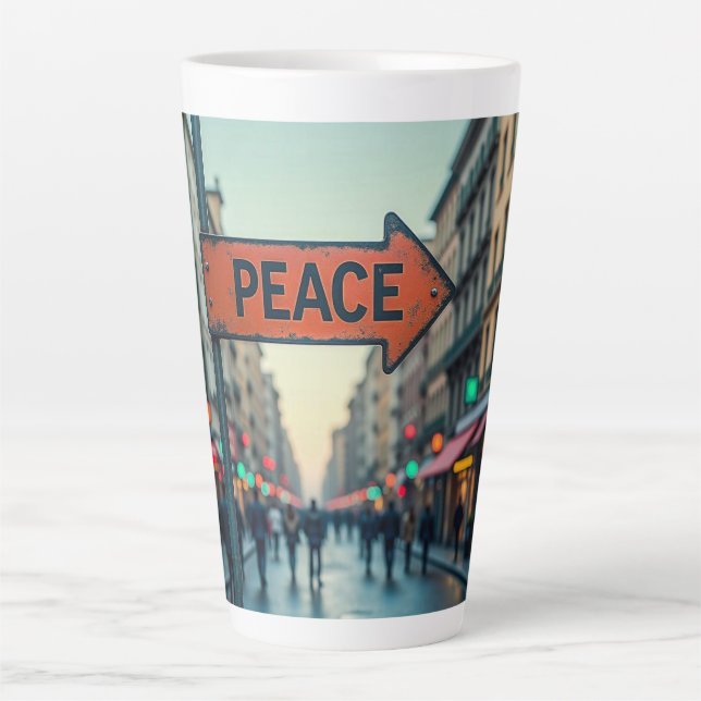 Caneca De Café Latte Caneca de Latte (Símbolo da Paz) (Frente)