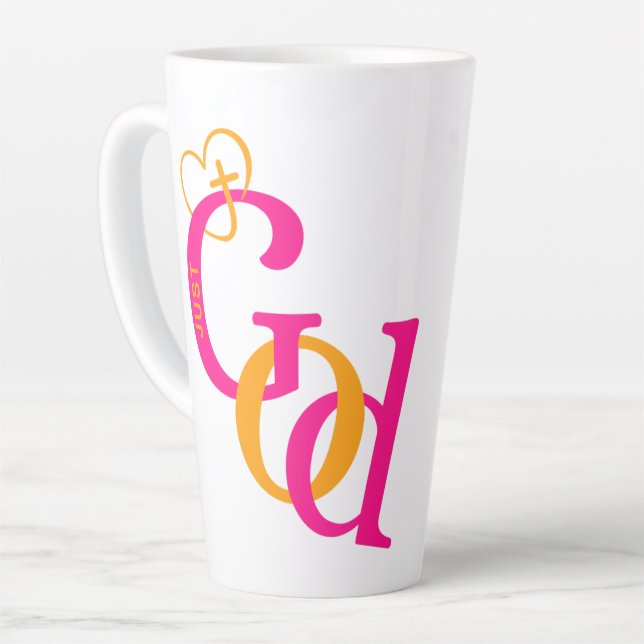 Caneca De Café Latte Caneca de Latte Só Deus (Ângulo esquerdo)