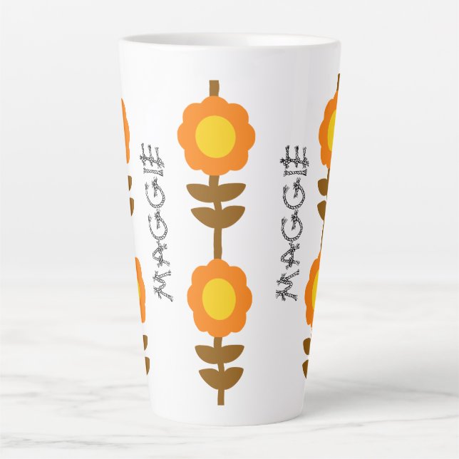 Caneca De Café Latte Caneca de Latte Sunny Bloom (Frente)