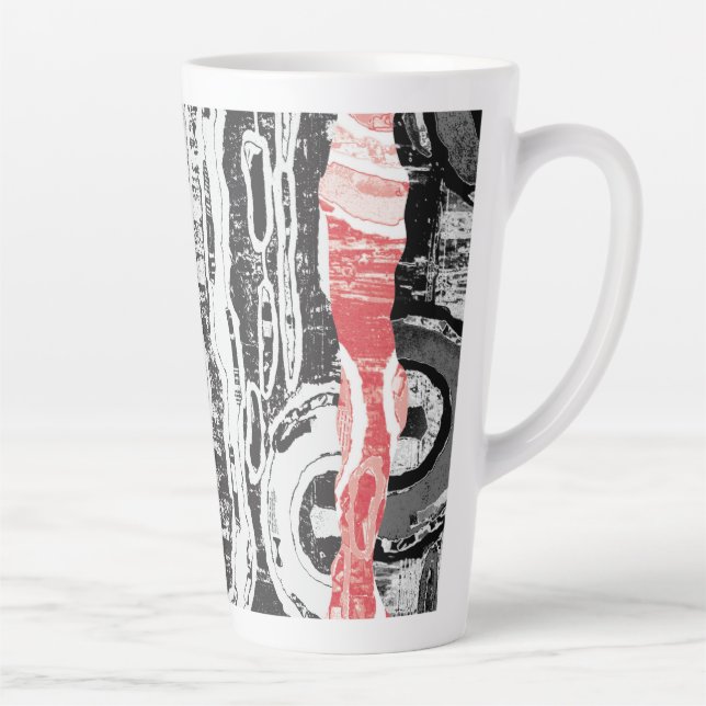 Caneca De Café Latte Caneca de Latte – Terra Abstrata (Direita)