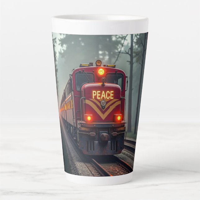 Caneca De Café Latte Caneca de Latte (Trem da Paz) (Frente)