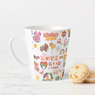 CANECA DE CAFÉ LATTE CANECA DE LATTE VIBRAÇÕES BOAS GROOVY