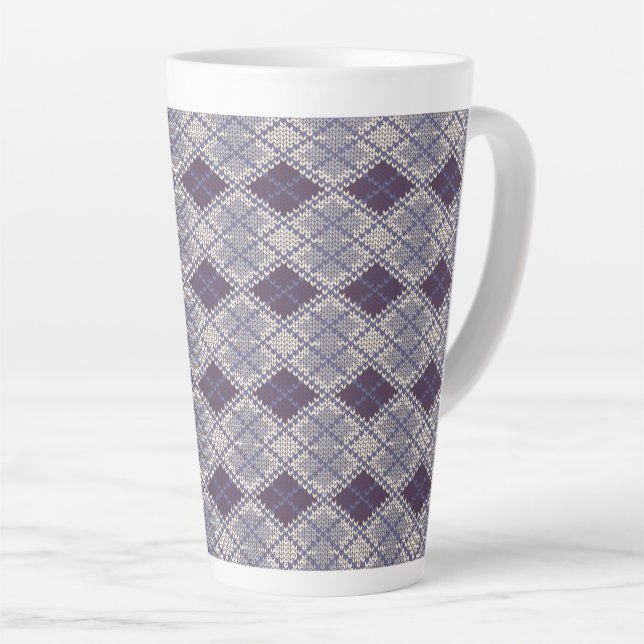 Caneca De Café Latte CANECA DE MALHA PLUM ARGYLE Tall Latte (Ângulo direito)
