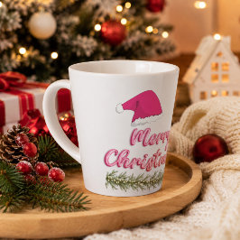 Caneca De Café Latte Caneca de Natal Latte Rosa