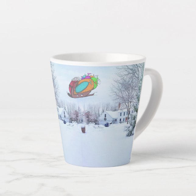 Caneca De Café Latte Caneca de Natal para Latte (Ângulo direito)