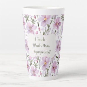 Caneca De Café Latte Caneca Floral Latte Superpoder do Professor