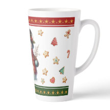 Caneca Grande de Latte com Boneco de Neve e Biscoi