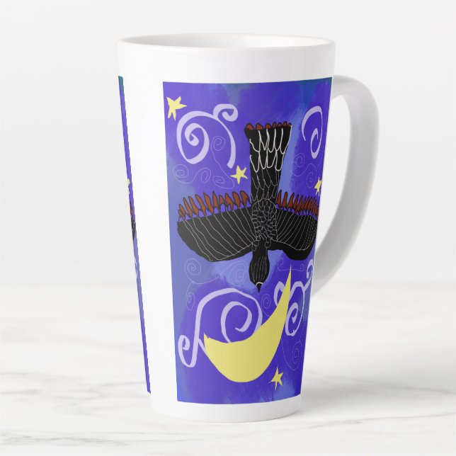 Caneca De Café Latte Caneca Grande Night Hawks Latte (Ângulo direito)