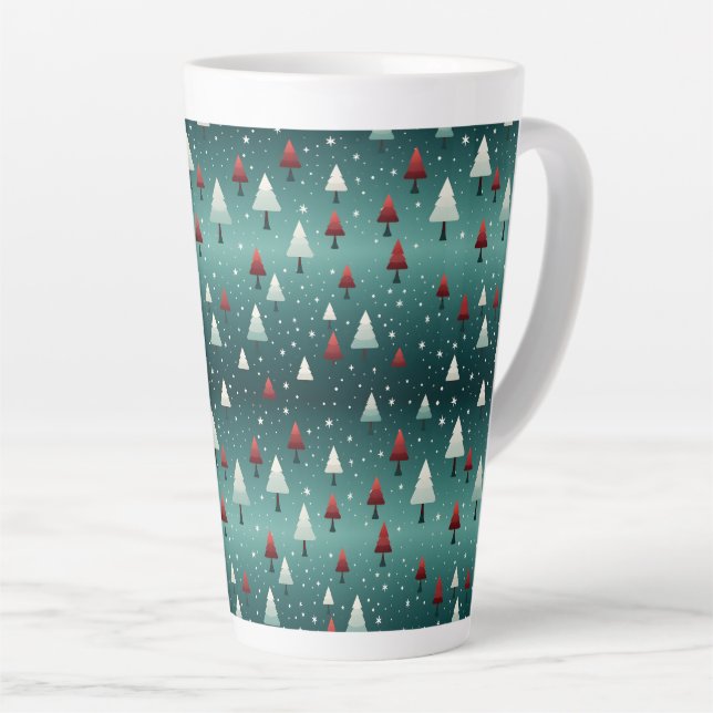 Caneca De Café Latte Caneca Latte da Árvore de Natal (Ângulo direito)