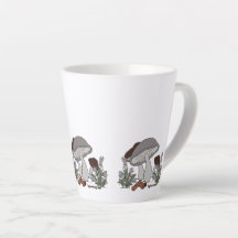 caneca pequena de latte cogumelo lagarta