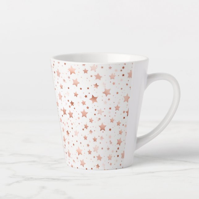 Caneca De Café Latte Caneca Pequena de Latte com Estrelas em Dourado Ro (Direita)