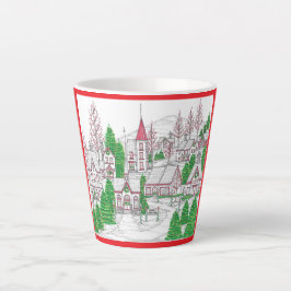 Caneca De Café Latte Caneca Pequena para Latte Vila de Natal