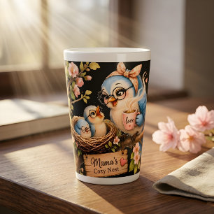 Caneca De Café Latte Caneca Preta de Latte Ninho Aconchegante da Mamãe