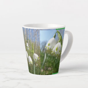 Caneca De Café Latte Caneca Summer Snowflakes & Blue Sky Latte