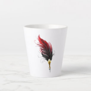 Caneca De Café Latte Caneta de penas vermelhas com ninho de ouro