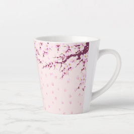 Caneca De Café Latte Caneta Lateral Rosa