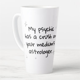 Caneca De Café Latte Caneta latina de Astrologia Média Psíquica