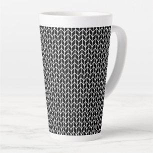 Caneca De Café Latte Caneta Preta KNIT Alto