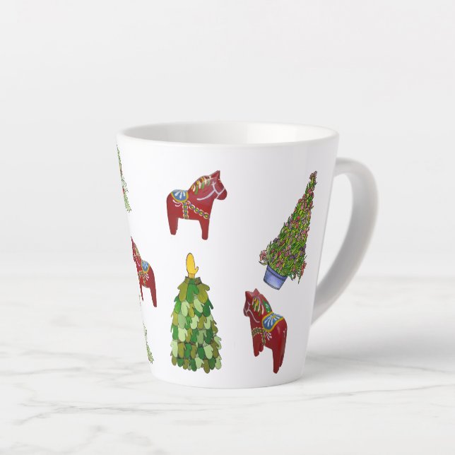 Caneca De Café Latte Canhão de Cavalos de Natal (Ângulo direito)