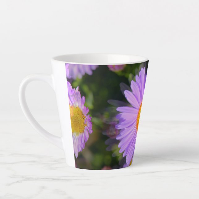 Caneca De Café Latte Canhão de Flor Roxo (Esquerda)