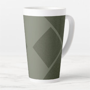 Caneca De Café Latte Canhão Verde Latte Geométrico