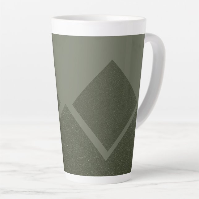 Caneca De Café Latte Canhão Verde Latte Geométrico (Ângulo direito)