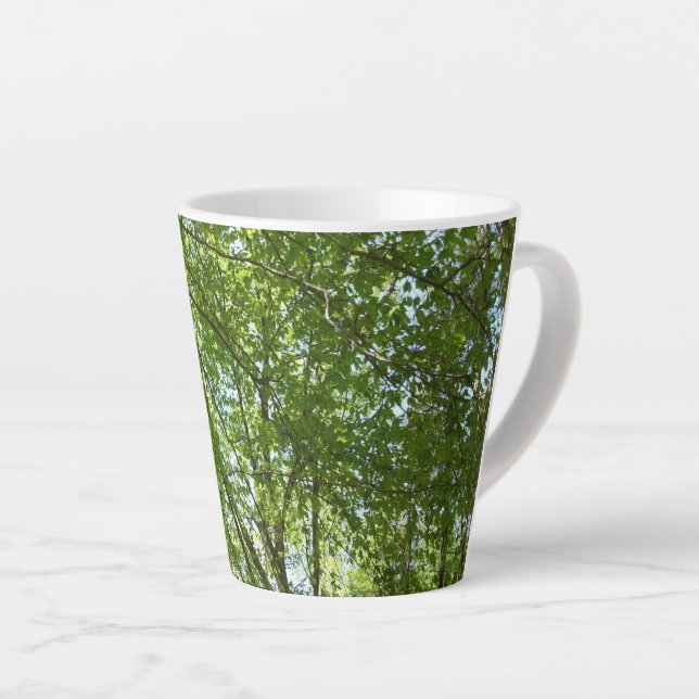 Caneca De Café Latte Canopia de Primavera deixa cena ecológica (Ângulo direito)