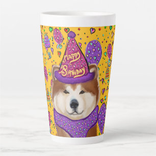CANECA DE CAFÉ LATTE CÃO AKITA
