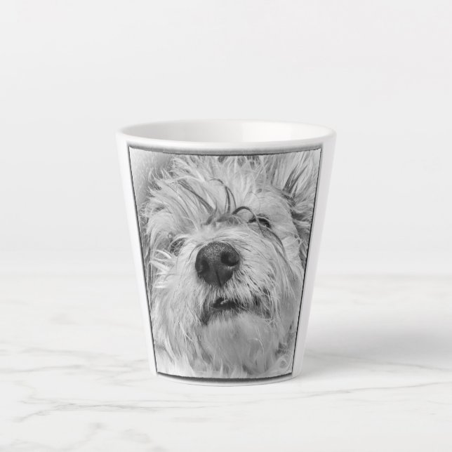 Caneca De Café Latte Cão Coton de Tulear (Frente)