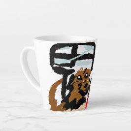 Caneca De Café Latte Cão de Água Americano e senhora caminhando