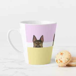 Caneca De Café Latte Cão German shepherd "Peek a Boo"