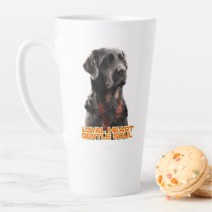 Caneca De Café Latte Cão Negro Elegante - Arte Pet Realista