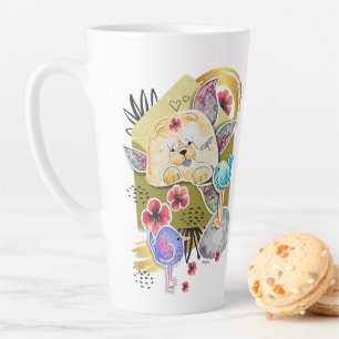 Caneca De Café Latte Cão-Vaca-Vaca-Vaca de CLASSE DE PELO
