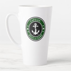 Caneca De Café Latte Capitão Barco ou Floresta Grande de Âncora Náut
