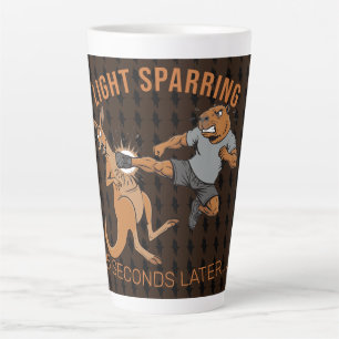 Caneca De Café Latte Capivara Engraçada vs Canguru Sparring Leve MMA Me