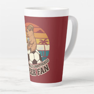 Caneca De Café Latte Capivara Fã de Futebol Profissionalmente Despreocu