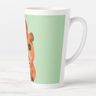 Caneca De Café Latte Capivara Fofa e Felpuda com Laranja   Ar de Animal
