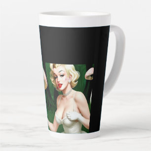 Caneca De Café Latte caprichoso café com arte de cogumelo Marilyn Monro