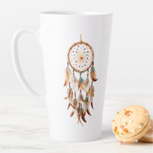 Caneca De Café Latte Capturador de sonhos Indígena Nativo Americano Étn