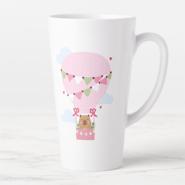 Caneca De Café Latte Capybara Birthday Party Kids Watch (Direita)
